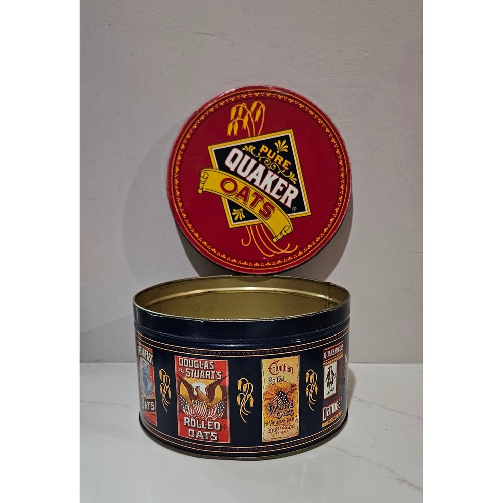 Vintage 1983 Quaker Oats Limited Edition Heritage Cookie Tin Advertising Decor